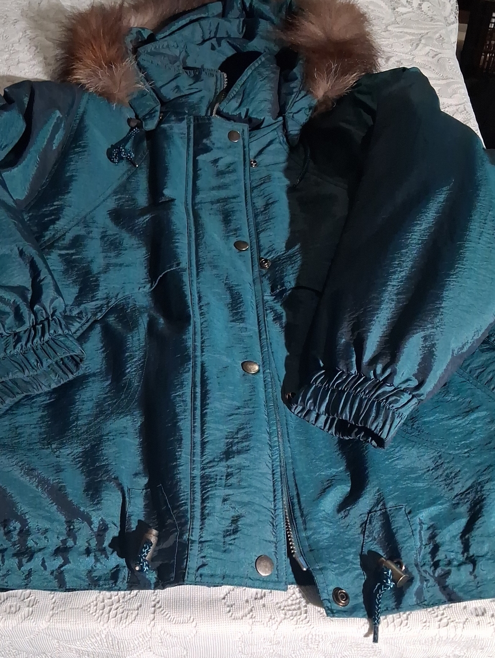 London Fog Teal Quilted Women's Puffer Jacket